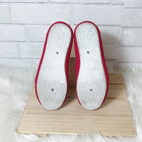 Charles Albert Red Josie Flat Canvas Slip-On Shoes Women's Size 8 - Picture 5 of 6
